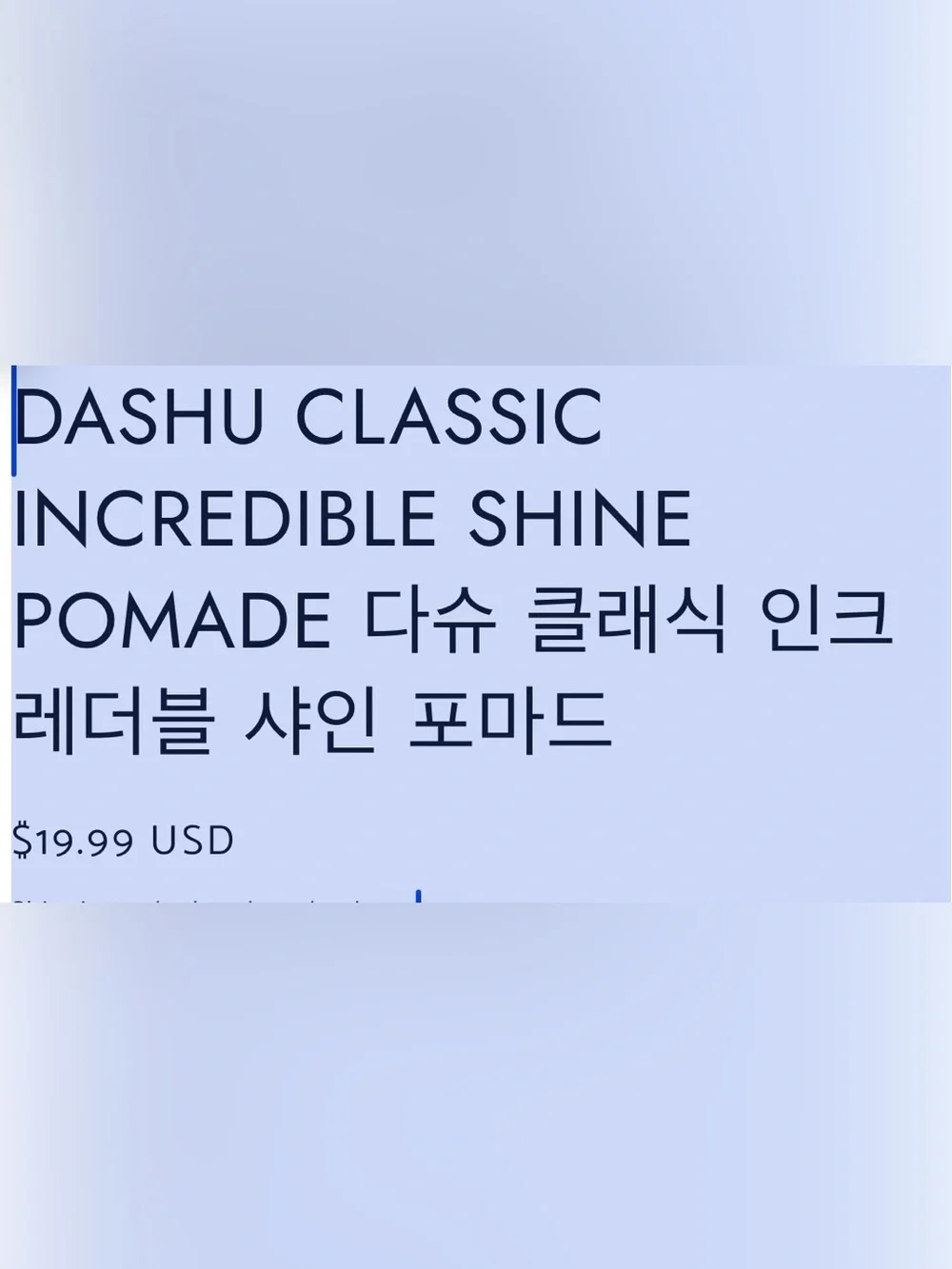 DASHU - • CLASSIC • INGREDIBLE SHINE - ASH POMADE